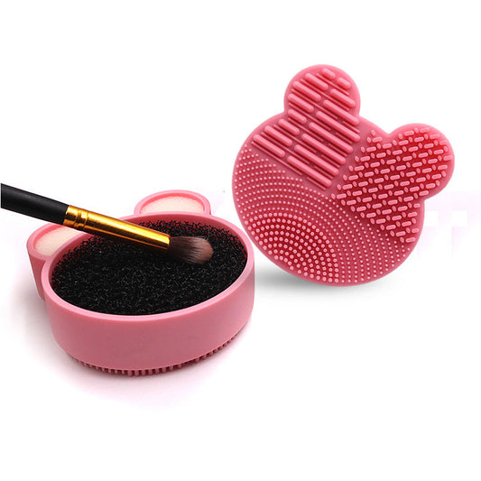 Makeup brush cleaning box